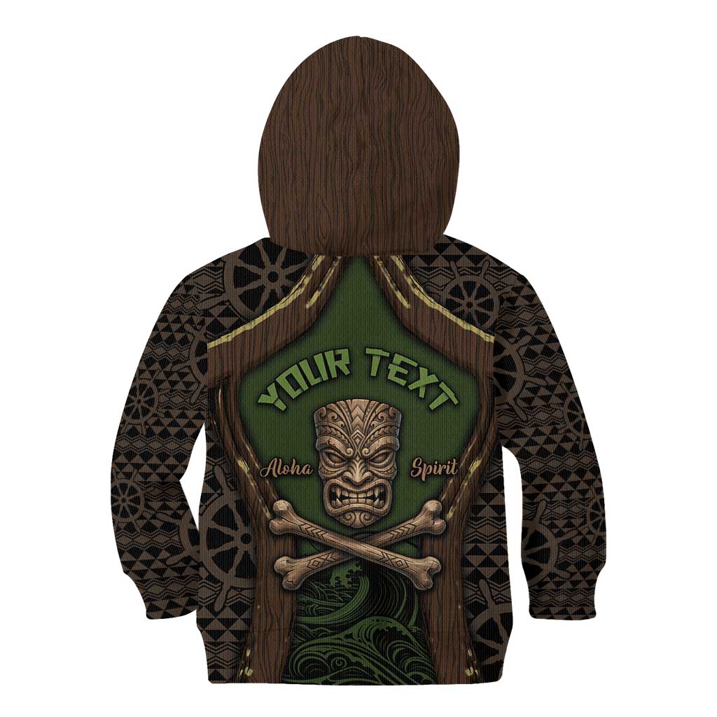 Personalised Hawaii Tiki Pirates Kid Hoodie Kakau Pattern Polynesian Style DT05 - Polynesian Pride