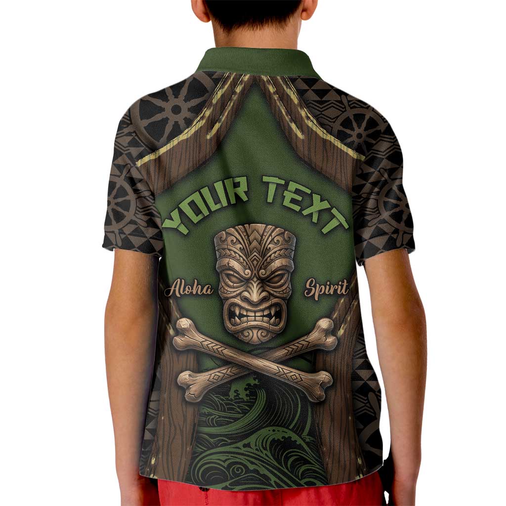 Personalised Hawaii Tiki Pirates Kid Polo Shirt Kakau Pattern Polynesian Style DT05 - Polynesian Pride