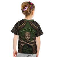 Personalised Hawaii Tiki Pirates Kid T Shirt Kakau Pattern Polynesian Style DT05 - Polynesian Pride