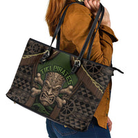 Hawaii Tiki Pirates Leather Tote Bag Kakau Pattern Polynesian Style DT05 - Polynesian Pride