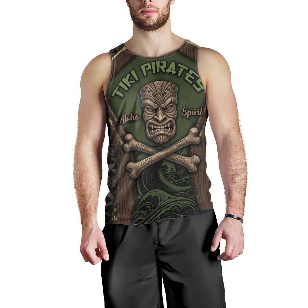 Personalised Hawaii Tiki Pirates Men Tank Top Kakau Pattern Polynesian Style DT05 - Polynesian Pride