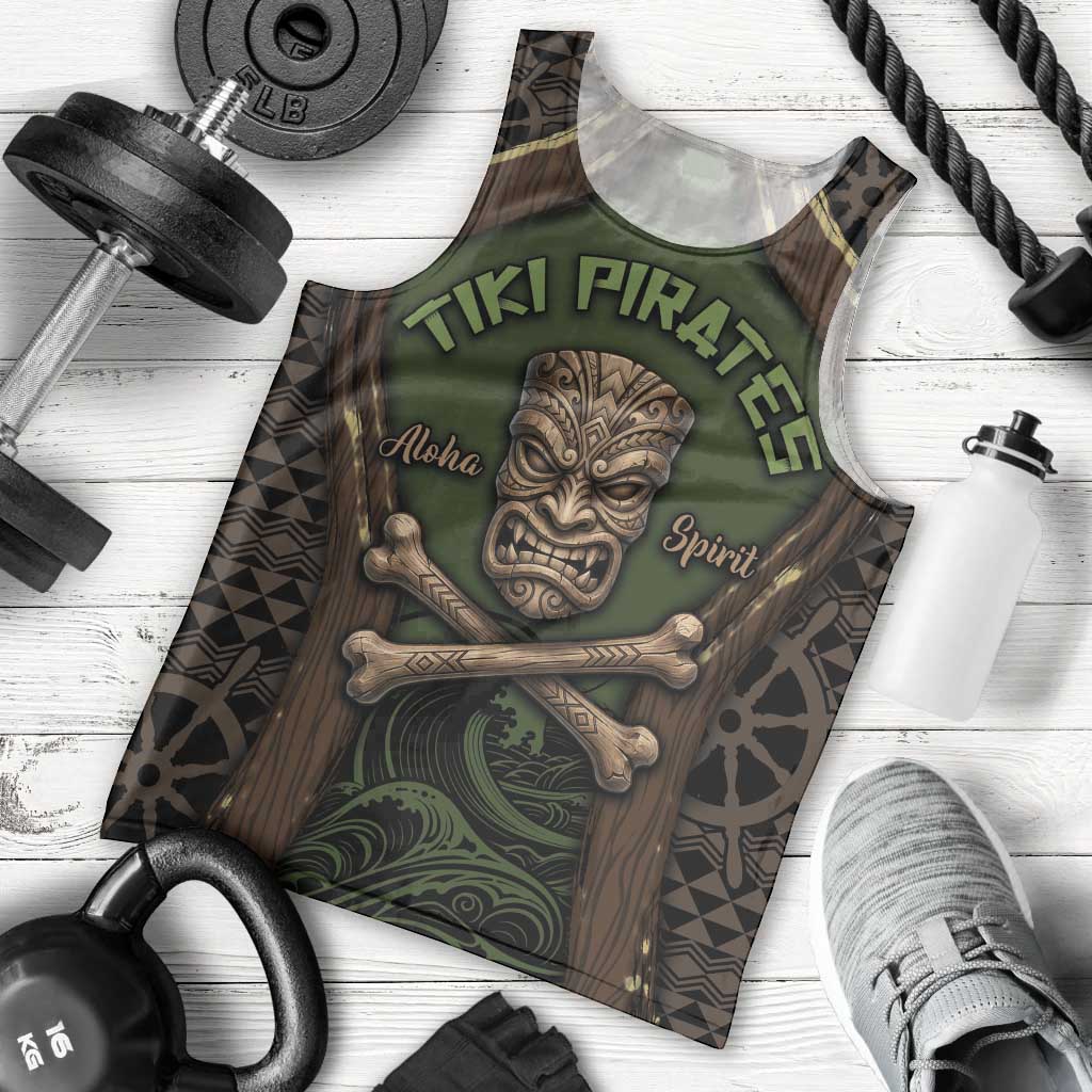 Personalised Hawaii Tiki Pirates Men Tank Top Kakau Pattern Polynesian Style DT05 - Polynesian Pride