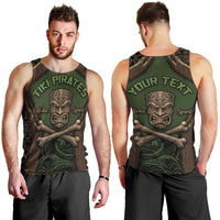 Personalised Hawaii Tiki Pirates Men Tank Top Kakau Pattern Polynesian Style DT05 - Polynesian Pride