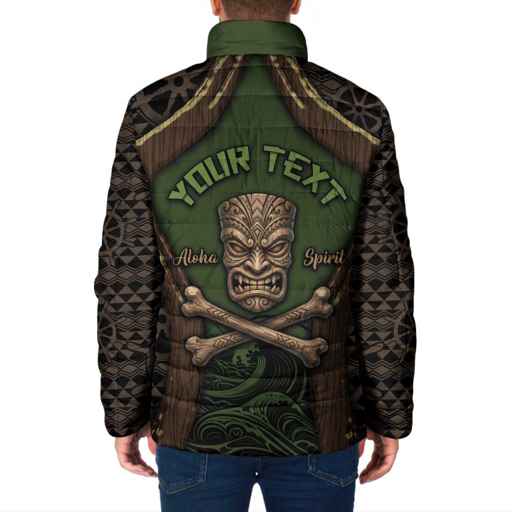 Personalised Hawaii Tiki Pirates Padded Jacket Kakau Pattern Polynesian Style DT05 - Polynesian Pride