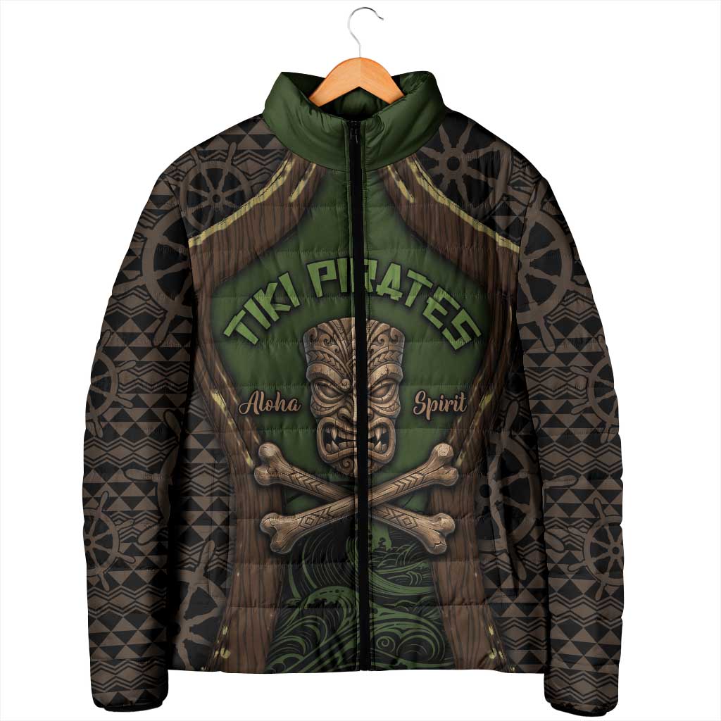 Personalised Hawaii Tiki Pirates Padded Jacket Kakau Pattern Polynesian Style DT05 - Polynesian Pride