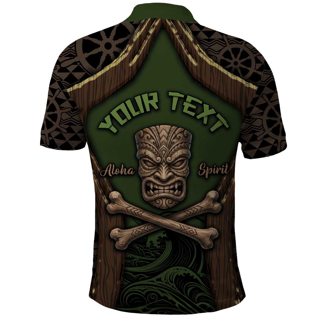 Personalised Hawaii Tiki Pirates Polo Shirt Kakau Pattern Polynesian Style DT05 - Polynesian Pride