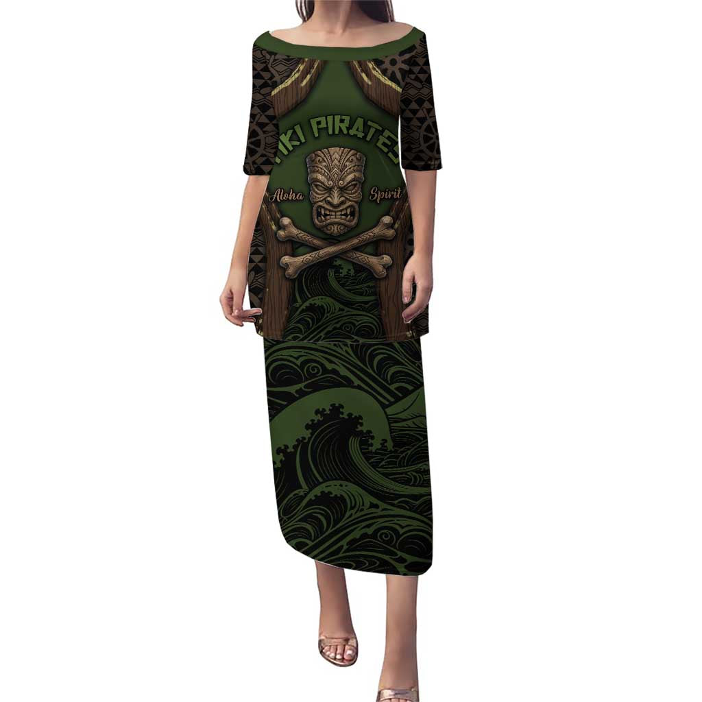 Personalised Hawaii Tiki Pirates Puletasi Kakau Pattern Polynesian Style