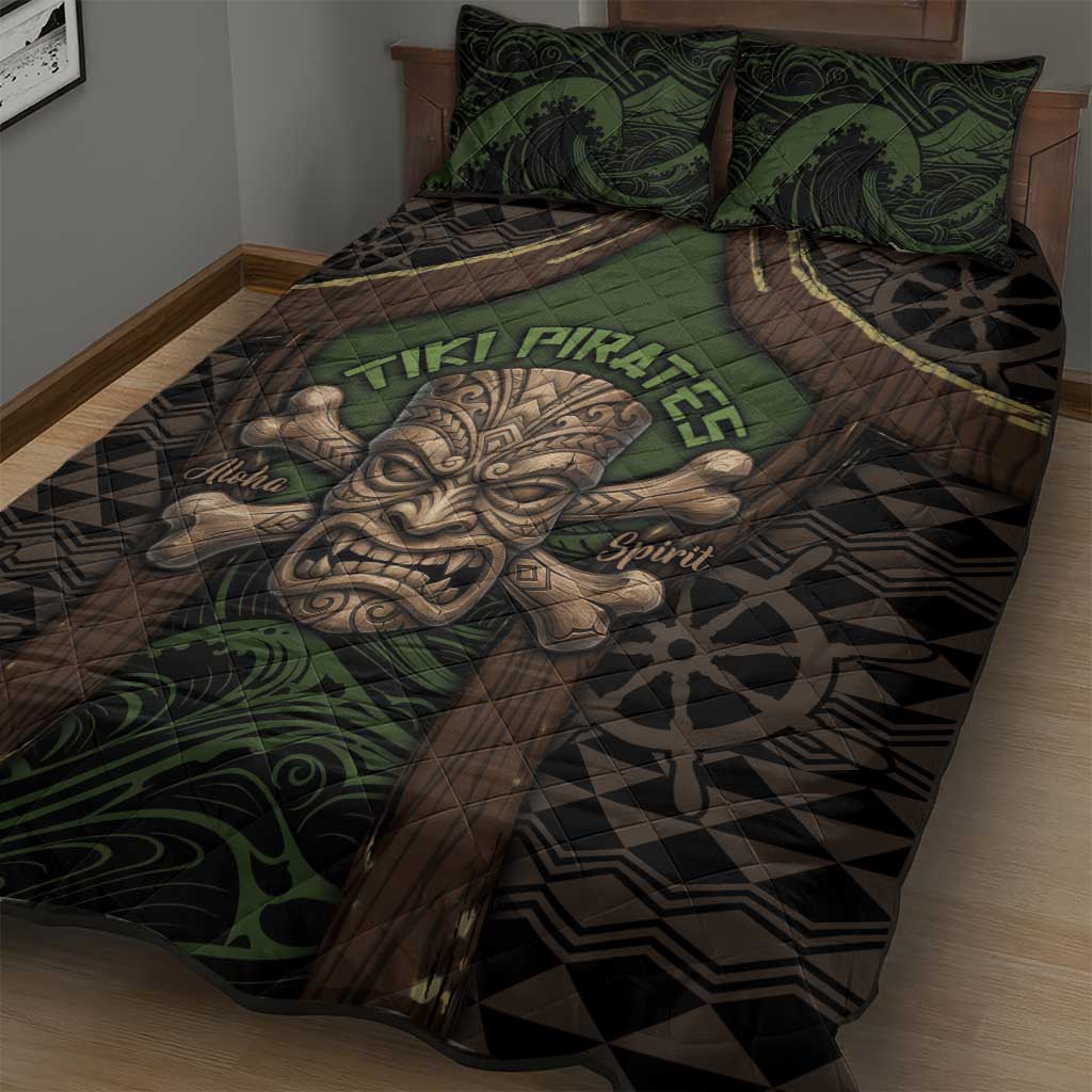Hawaii Tiki Pirates Quilt Bed Set Kakau Pattern Polynesian Style DT05 - Polynesian Pride