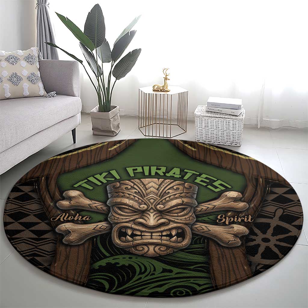 Hawaii Tiki Pirates Round Carpet Kakau Pattern Polynesian Style DT05 - Polynesian Pride