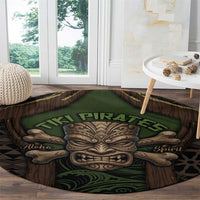 Hawaii Tiki Pirates Round Carpet Kakau Pattern Polynesian Style DT05 - Polynesian Pride
