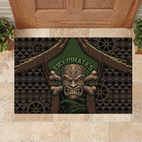 Hawaii Tiki Pirates Rubber Doormat Kakau Pattern Polynesian Style DT05 Green - Polynesian Pride
