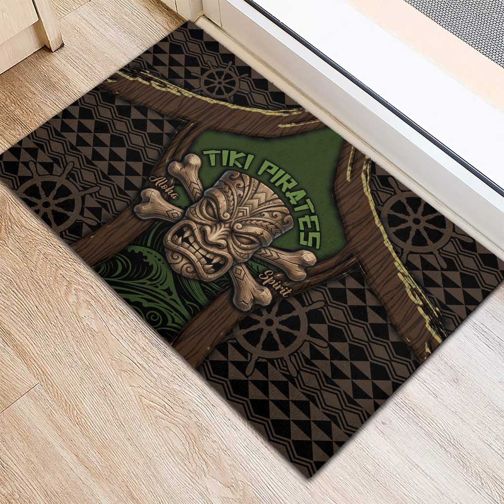 Hawaii Tiki Pirates Rubber Doormat Kakau Pattern Polynesian Style DT05 - Polynesian Pride