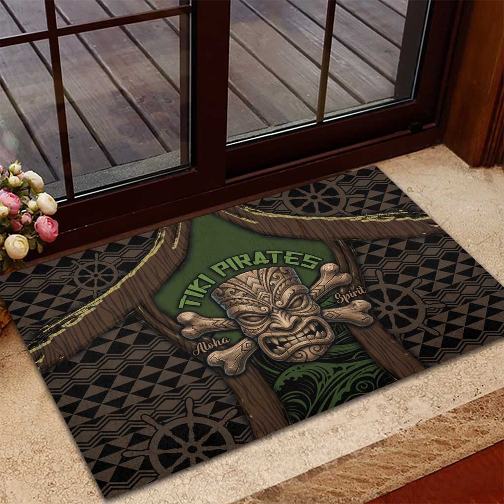 Hawaii Tiki Pirates Rubber Doormat Kakau Pattern Polynesian Style DT05 - Polynesian Pride