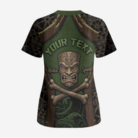 Personalised Hawaii Tiki Pirates Scrub Top Kakau Pattern Polynesian Style DT05 - Polynesian Pride