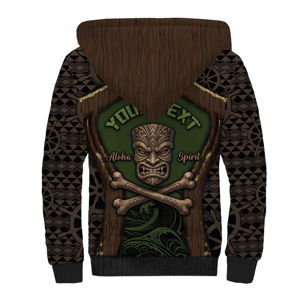 Personalised Hawaii Tiki Pirates Sherpa Hoodie Kakau Pattern Polynesian Style DT05 - Polynesian Pride