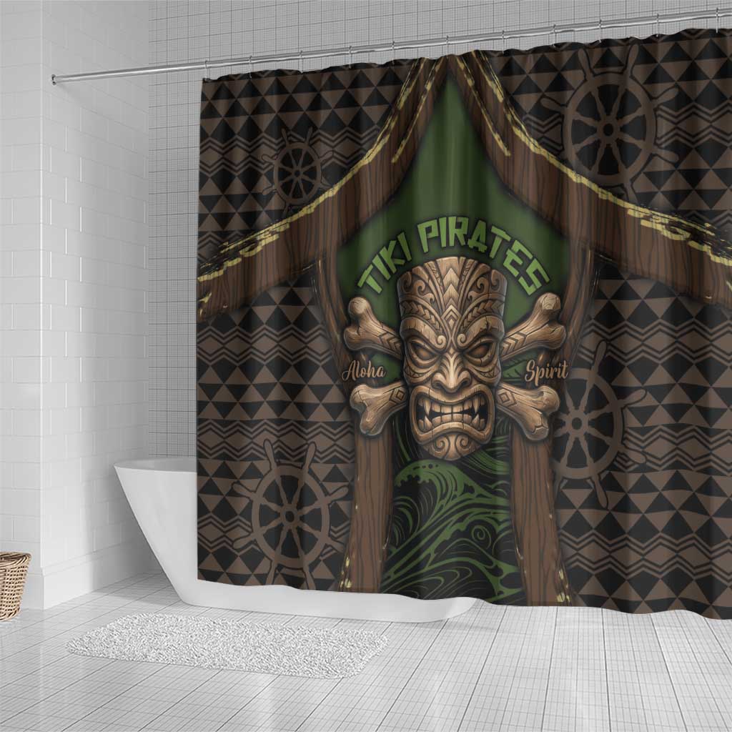 Hawaii Tiki Pirates Shower Curtain Kakau Pattern Polynesian Style DT05 - Polynesian Pride
