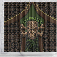 Hawaii Tiki Pirates Shower Curtain Kakau Pattern Polynesian Style DT05 - Polynesian Pride