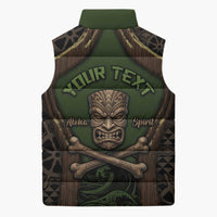 Personalised Hawaii Tiki Pirates Sleeveless Puffer Jacket Kakau Pattern Polynesian Style DT05 - Polynesian Pride
