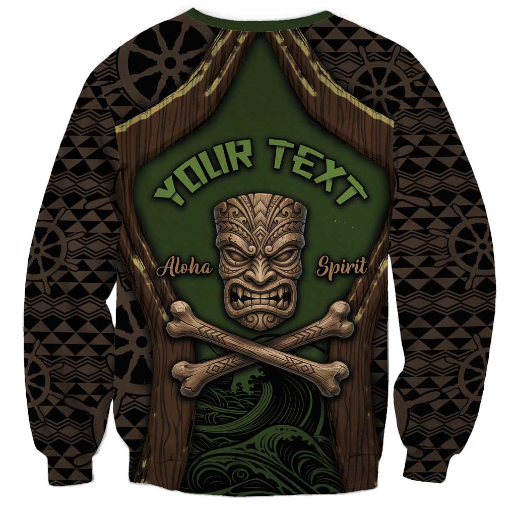 Personalised Hawaii Tiki Pirates Sweatshirt Kakau Pattern Polynesian Style DT05 - Polynesian Pride