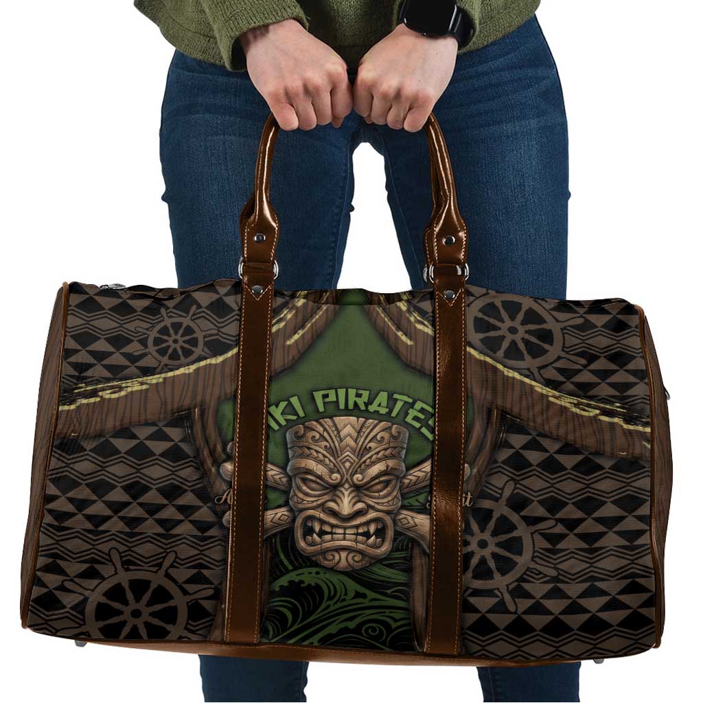 Hawaii Tiki Pirates Travel Bag Kakau Pattern Polynesian Style DT05 Green - Polynesian Pride
