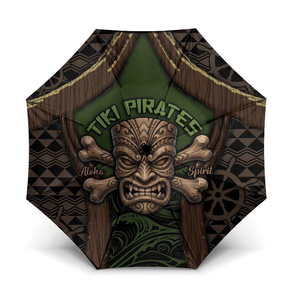 Hawaii Tiki Pirates Umbrella Kakau Pattern Polynesian Style
