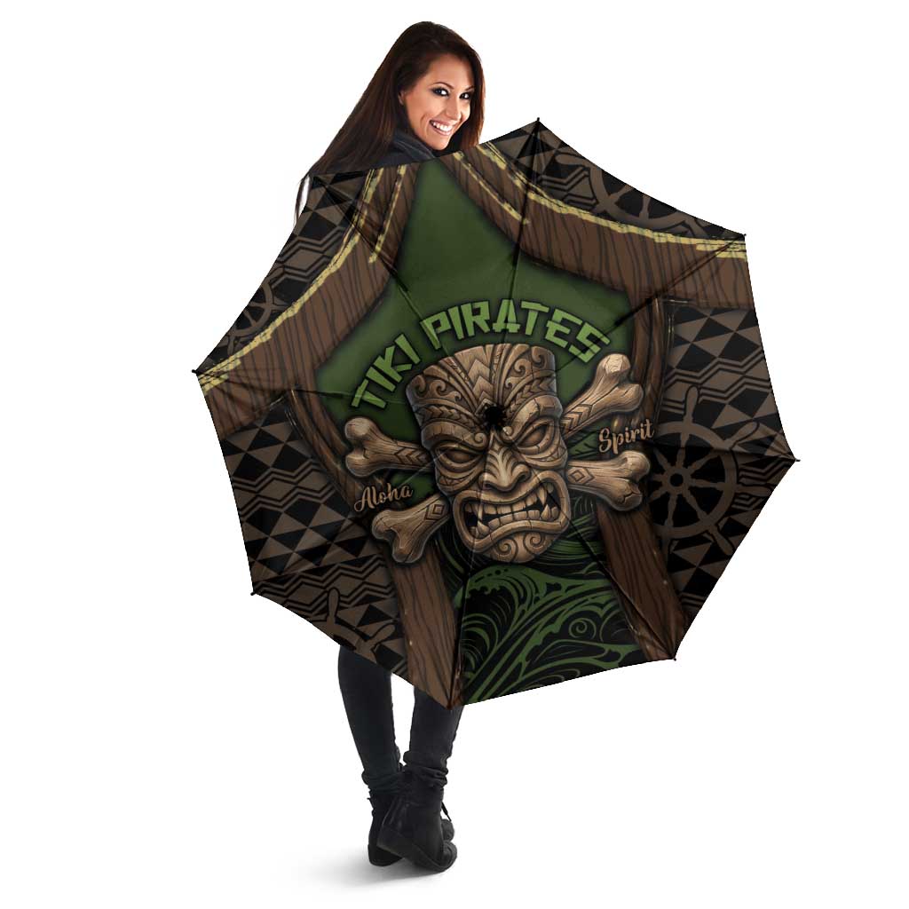 Hawaii Tiki Pirates Umbrella Kakau Pattern Polynesian Style