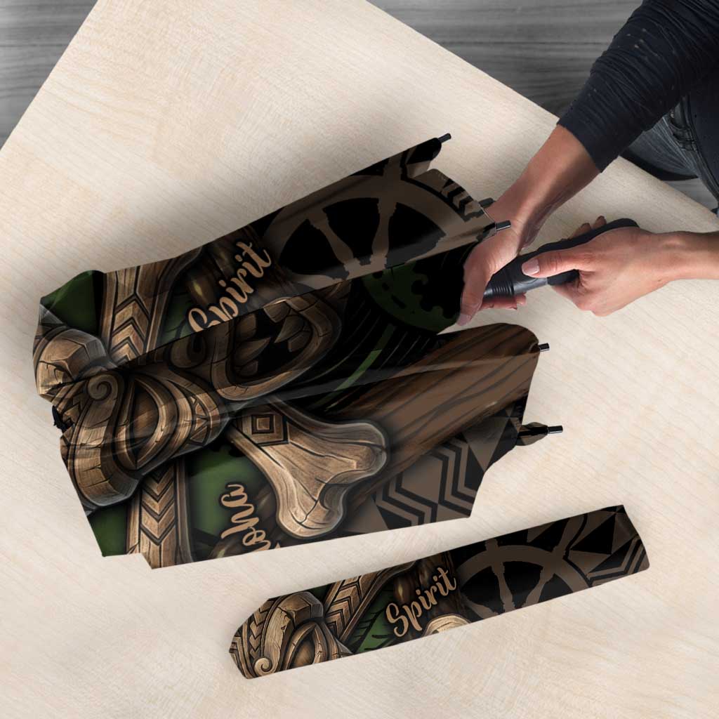 Hawaii Tiki Pirates Umbrella Kakau Pattern Polynesian Style