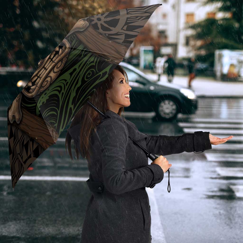 Hawaii Tiki Pirates Umbrella Kakau Pattern Polynesian Style