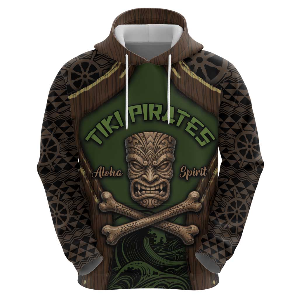 Personalised Hawaii Tiki Pirates Zip Hoodie Kakau Pattern Polynesian Style DT05 - Polynesian Pride