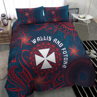 Wallis And Futuna Bedding Set Hibiscus Polynesian Tribal Pattern