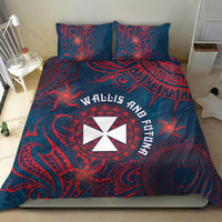 Wallis And Futuna Bedding Set Hibiscus Polynesian Tribal Pattern