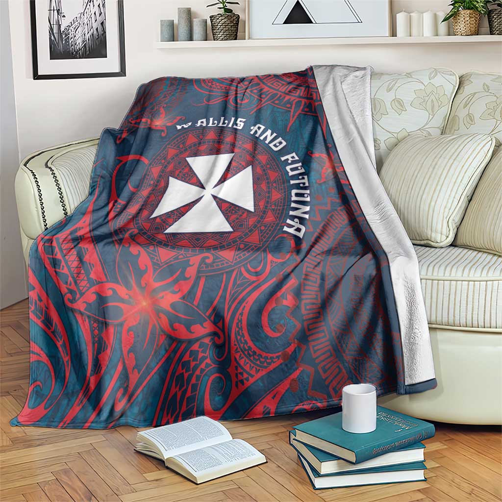 Wallis And Futuna Blanket Hibiscus Polynesian Tribal Pattern