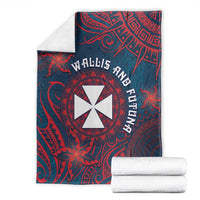 Wallis And Futuna Blanket Hibiscus Polynesian Tribal Pattern