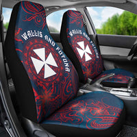 Wallis And Futuna Car Seat Cover Hibiscus Polynesian Tribal Pattern