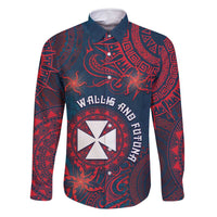 Personalised Wallis And Futuna Family Matching Long Sleeve Bodycon Dress and Hawaiian Shirt Hibiscus Polynesian Tribal Pattern