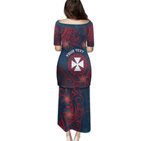Personalised Wallis And Futuna Family Matching Puletasi and Hawaiian Shirt Hibiscus Polynesian Tribal Pattern