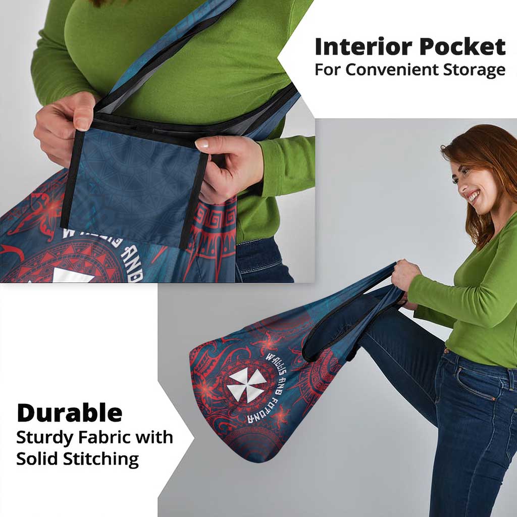 Wallis And Futuna Grocery Bag Hibiscus Polynesian Tribal Pattern