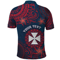 Personalised Wallis And Futuna Polo Shirt Hibiscus Polynesian Tribal Pattern