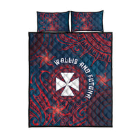 Wallis And Futuna Quilt Bed Set Hibiscus Polynesian Tribal Pattern