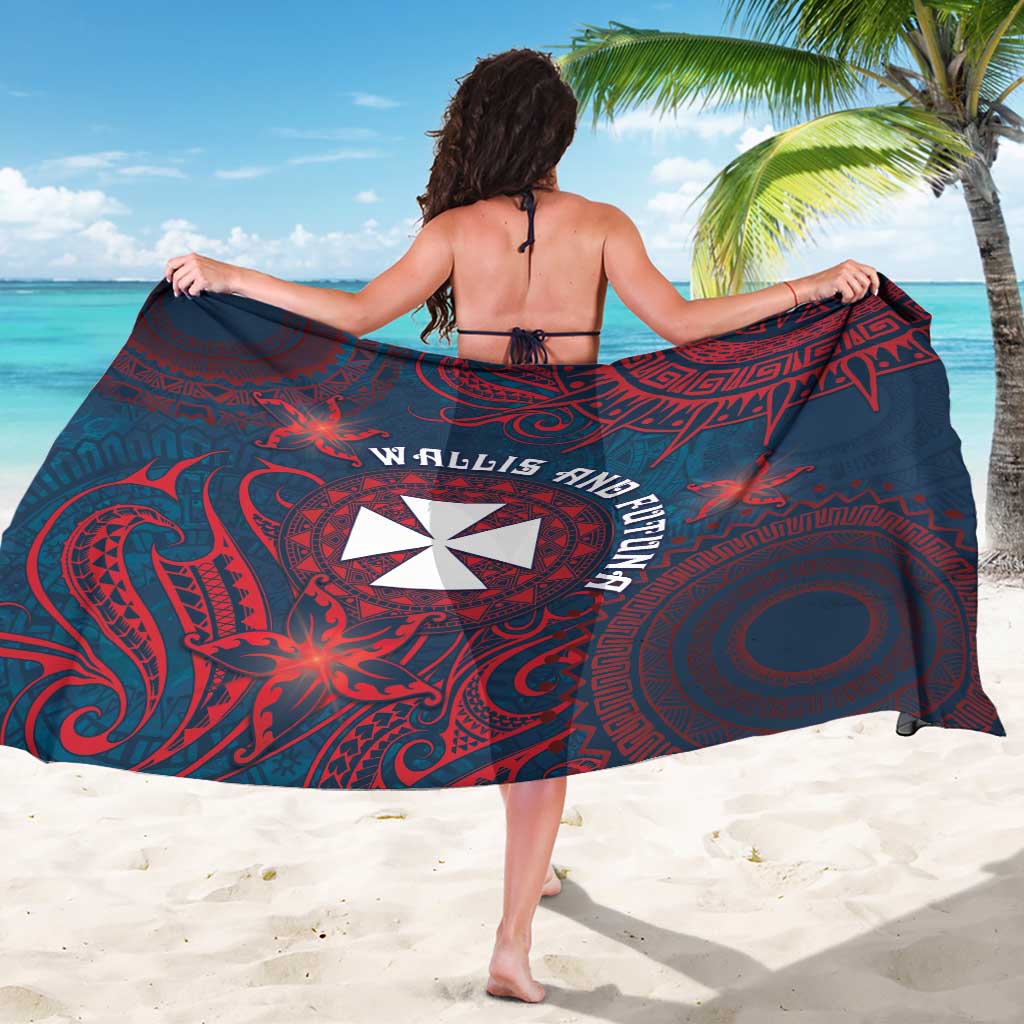 Wallis And Futuna Sarong Hibiscus Polynesian Tribal Pattern