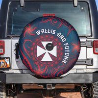 Wallis And Futuna Spare Tire Cover Hibiscus Polynesian Tribal Pattern