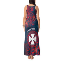 Personalised Wallis And Futuna Tank Maxi Dress Hibiscus Polynesian Tribal Pattern
