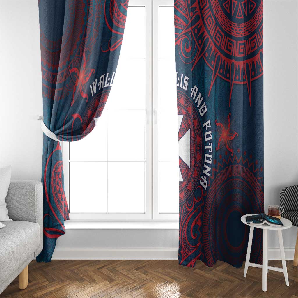 Wallis And Futuna Window Curtain Hibiscus Polynesian Tribal Pattern