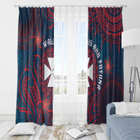 Wallis And Futuna Window Curtain Hibiscus Polynesian Tribal Pattern