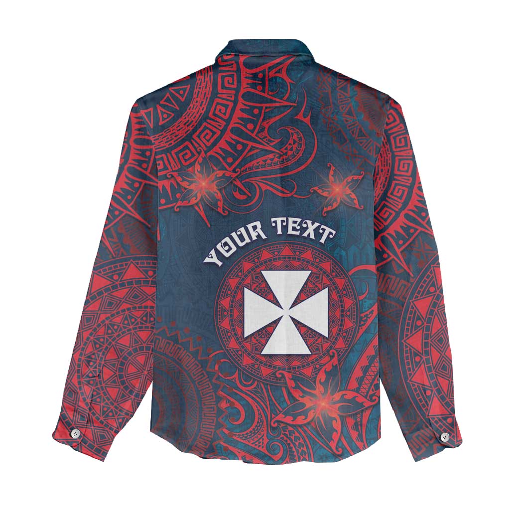 Personalised Wallis And Futuna Women Casual Shirt Hibiscus Polynesian Tribal Pattern