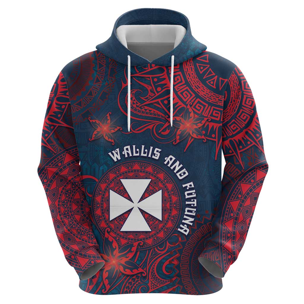 Personalised Wallis And Futuna Zip Hoodie Hibiscus Polynesian Tribal Pattern