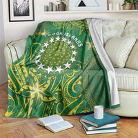 Cook Islands Blanket Hibiscus Polynesian Tribal Pattern