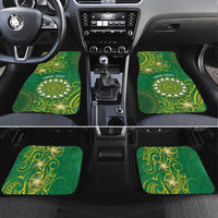 Cook Islands Car Mats Hibiscus Polynesian Tribal Pattern DT05 Set 4pcs Green - Polynesian Pride