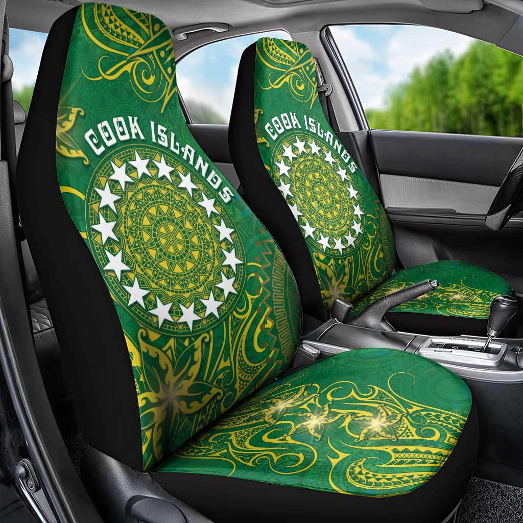 Cook Islands Car Seat Cover Hibiscus Polynesian Tribal Pattern