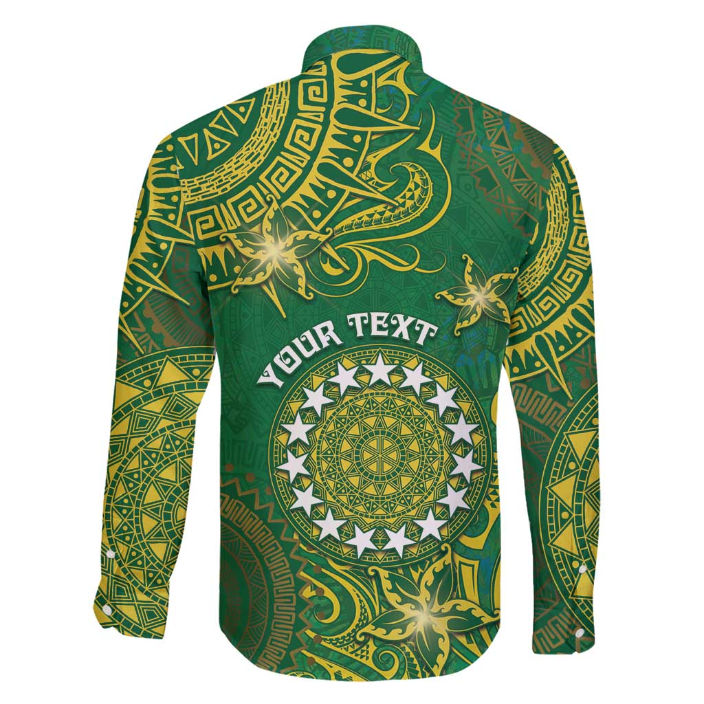 Personalised Cook Islands Family Matching Long Sleeve Bodycon Dress and Hawaiian Shirt Hibiscus Polynesian Tribal Pattern